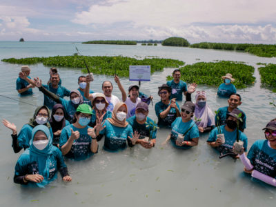 Allianz Indonesia Joined Pulau Harapan Trip to Plant 3,000 Mangroves