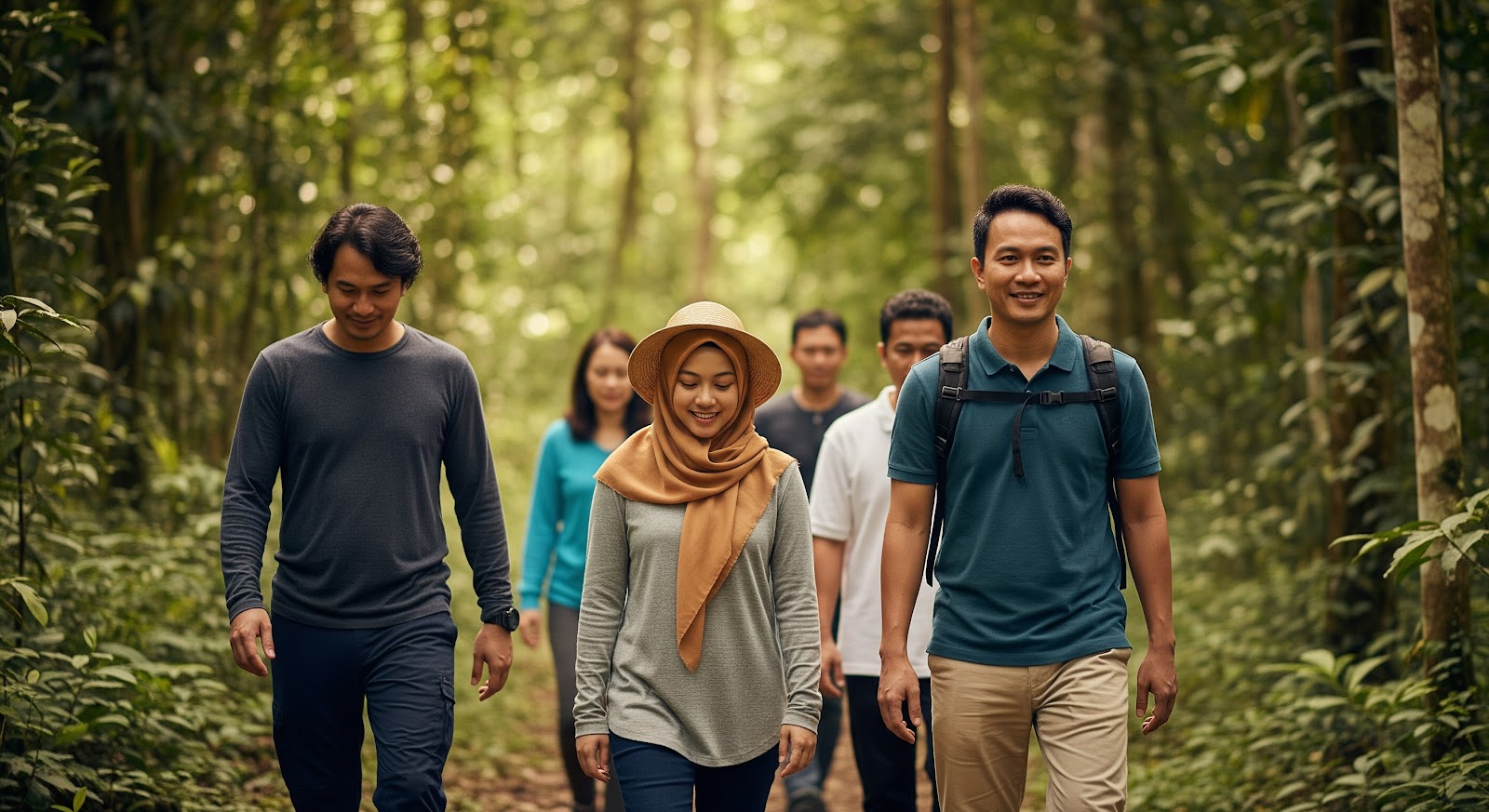 Ide outing kantor forest bathing, trekking santai 